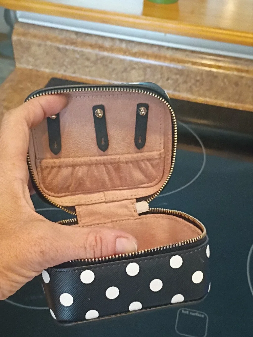 kate spade Black and White Polka Dot Jewelry Case